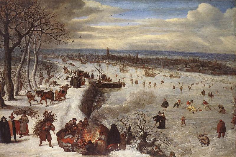 VALKENBORCH, Lucas van View of Antwerp with the Frozen Schelde tg France oil painting art